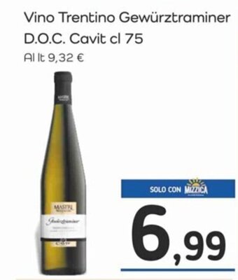 Famila Vino Trentino Gewürztraminer D.O.C. Cavit cl 75 offerta