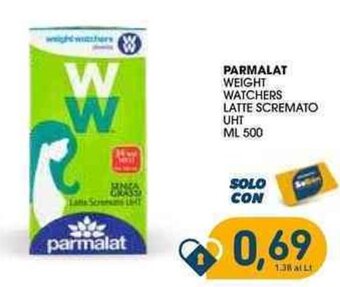 SeBón Supermercati PARMALAT WEIGHT WATCHERS LATTE SCREMATO UHT ML 500 offerta