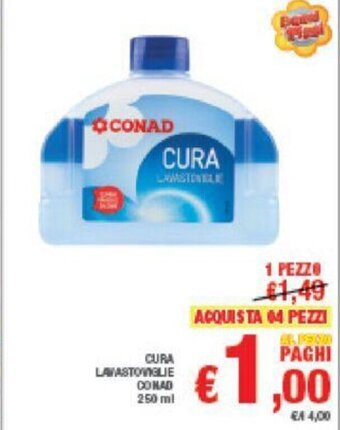 Conad CURA LAVASTOVIGLIE CONAD 250 ml offerta