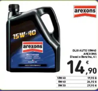 Conad OLIO AUTO 15W40 AREXONS Diesel o Benzina, 4l offerta