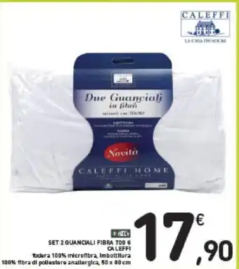Conad SET 2 GUANCIALI FIBRA CALEFFI 50 x 80 cm offerta
