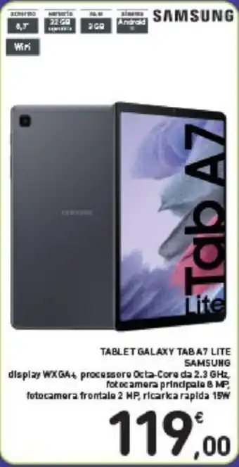 Conad TABLET GALAXY TAB A7 LITE SAMSUNG offerta
