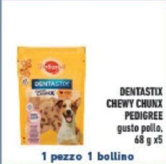Conad DENTASTIX CHEWY CHUNX PEDIGREE gusto pollo. 68 g x5 offerta