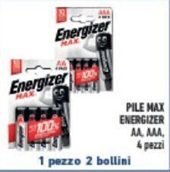 Conad PILE MAX ENERGIZER AA, AAA 4 pezzi offerta