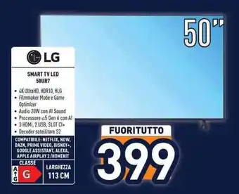 Unieuro LG SMART TV LED 50UR7 offerta
