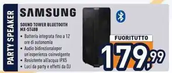 Unieuro SAMSUNG SOUND TOWER BLUETOOTH MX-ST40B offerta