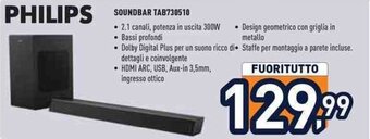 Unieuro PHILIPS SOUNDBAR TAB730510 offerta