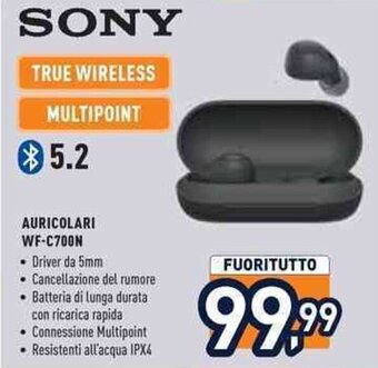 Unieuro SONY AURICOLARI WF-C700N offerta