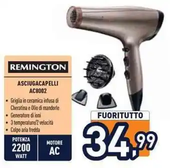 Unieuro REMINGTON ASCIUGACAPELLI AC8002 offerta