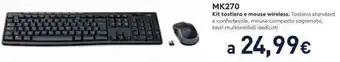 Unieuro MK270 Kit tastiera e mouse wireless offerta