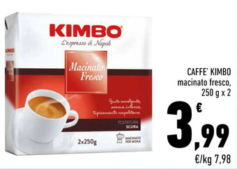 Conad City CAFFE' KIMBO macinato fresco, 250 g x 2 offerta