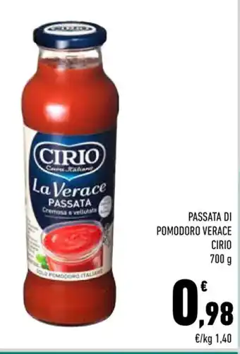 Conad City PASSATA DI POMODORO VERACE CIRIO 700 g offerta
