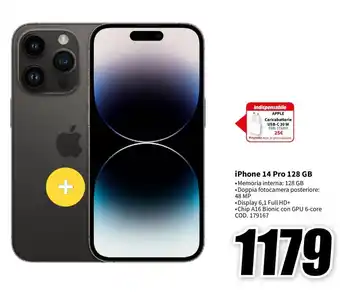 MediaWorld iPhone 14 Pro 128 GB offerta