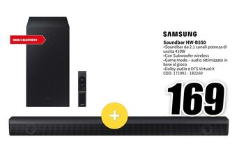 MediaWorld SAMSUNG Soundbar HW-B550 offerta