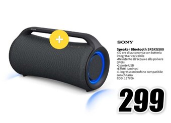 MediaWorld SONY Speaker Bluetooth SRSXG500 offerta