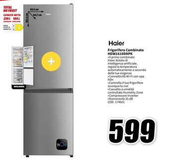 MediaWorld Haier Frigorifero Combinato HDW1618DNPK offerta