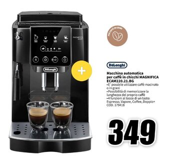 MediaWorld DeLonghi Macchina automatica per caffè in chicchi MAGNIFICA ECAM220.21.BG offerta