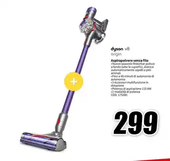 MediaWorld dyson v8 origin Aspirapolvere senza filo offerta