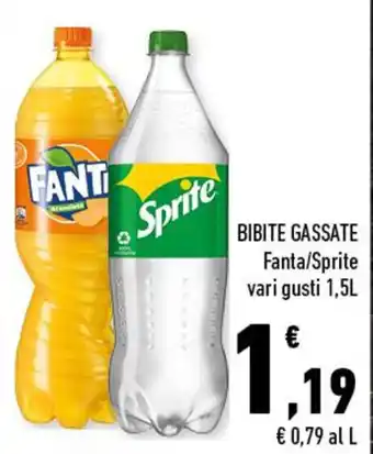 Conad City BIBITE GASSATE Fanta/Sprite vari gusti 1,5L offerta