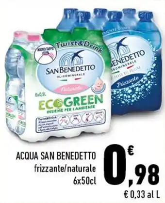 Conad City ACQUA SAN BENEDETTO frizzante/naturale 6x50cl offerta
