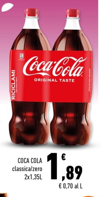 Conad Margherita COCA COLA classica/zero 2x1,35L offerta