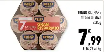 Conad Margherita TONNO RIO MARE all'olio di oliva 7x80g offerta