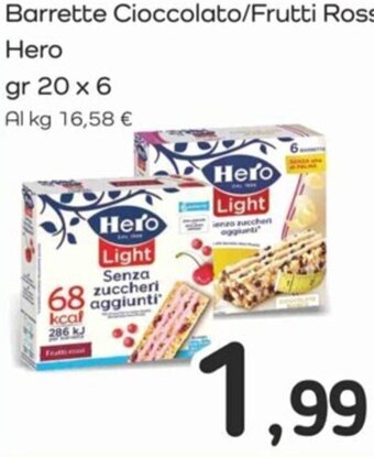 Famila Barrette Cioccolato/Frutti Rossi Hero gr 20 x 6 offerta