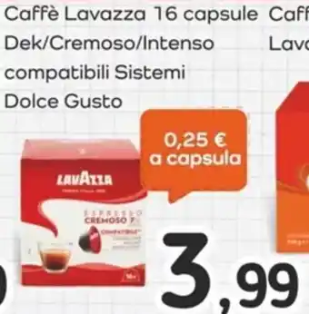Famila Caffè Lavazza 16 capsule Dek/Cremoso/Intenso compatibili Sistemi Dolce Gusto offerta