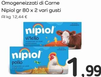Famila Omogeneizzati di Carne Nipiol gr 80 x 2 vari gusti offerta