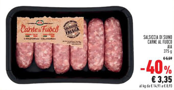 Conad City SALSICCIA DI SUINO CARNE AL FUOCO AIA 375 g offerta