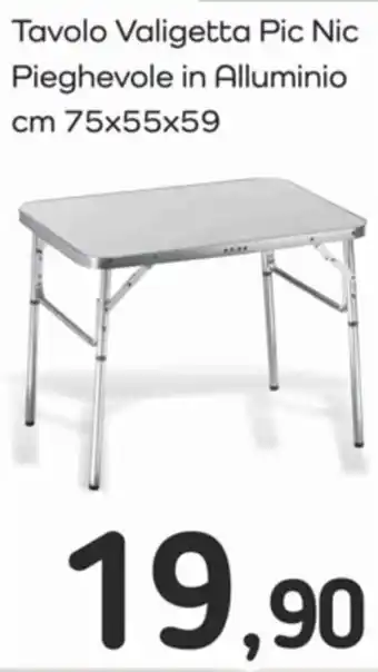 Famila Tavolo Valigetta Pic Nic Pieghevole in Alluminio cm 75x55x59 offerta