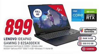 Trony LENOVO IDEAPAD GAMING 3 82SA00EKIX offerta
