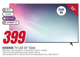 Trony HISENSE TV LED 55" 55A6 offerta