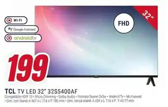 Trony TCL TV LED 32" 32S5400AF offerta