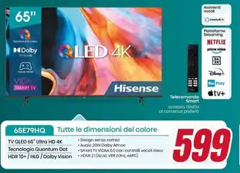 Trony HISENSE TV QLED 65" Ultra HD 4K 65E79HQ offerta