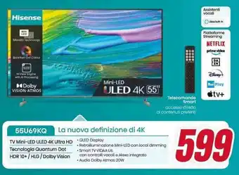 Trony HISENSE TV Mini-LED ULED 4K Ultra HD 55U69KQ offerta