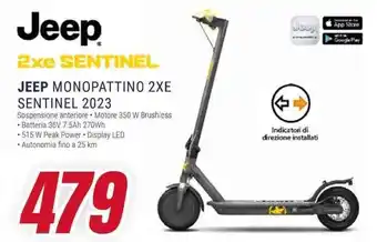 Trony Jeep 2xe SENTINEL JEEP MONOPATTINO 2XE SENTINEL 2023 offerta