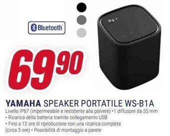 Trony YAMAHA SPEAKER PORTATILE WS-B1A offerta