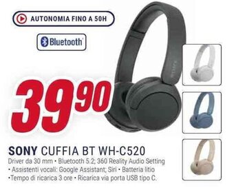 Trony SONY CUFFIA BT WH-C520 offerta