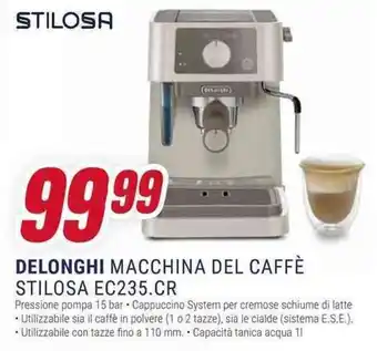Trony DELONGHI MACCHINA DEL CAFFÈ STILOSA EC235.CR offerta