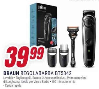 Trony BRAUN REGOLABARBA BT5342 offerta