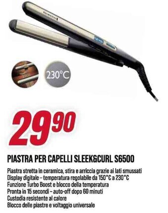 REMINGTON PIASTRA PER CAPELLI SLEEK&CURL S6500