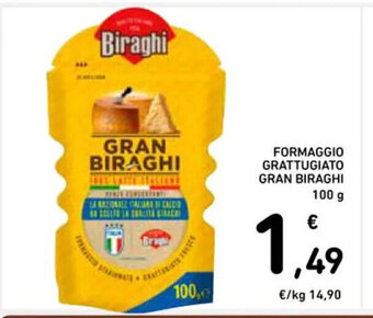 Spazio Conad FORMAGGIO GRATTUGIATO GRAN BIRAGHI 100 g offerta