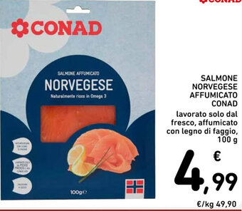 Spazio Conad SALMONE NORVEGESE AFFUMICATO Conad 100 g offerta