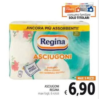 Spazio Conad ASCIUGONI REGINA maxi fogli, 6 rotoli offerta