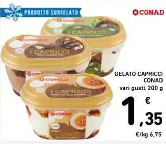 Spazio Conad GELATO CAPRICCI vari gusti, 200 g offerta