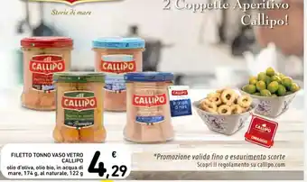 Spazio Conad FILETTO TONNO VASO VETRO CALLIPO 122 g offerta