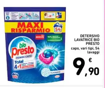 Spazio Conad DETERSIVO LAVATRICE BIO PRESTO caps, vari tipi, 54 lavaggi offerta