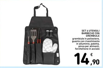 Spazio Conad SET 6 UTENSILI BARBECUE CON GREMBIULE offerta