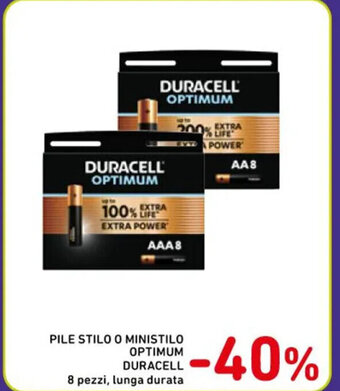 Spazio Conad PILE STILO O MINISTILO OPTIMUM DURACELL 8 pezzi offerta